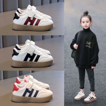  ABC童鞋女童春秋季2025新款儿童板鞋运动小白鞋中大童女孩德训鞋