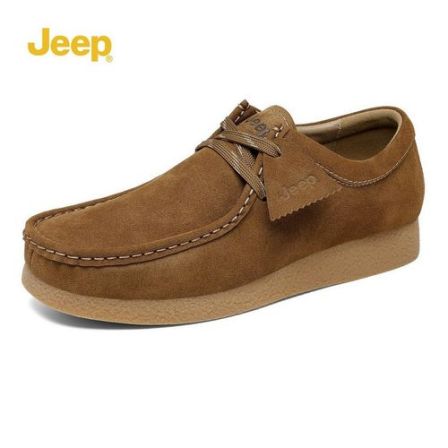 JEEP/吉普男鞋复古低帮一脚蹬兜兜鞋子男士商务休闲通勤懒人皮鞋