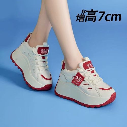 7CM小白老爹鞋女秋季新款软底运动休闲厚底显脚小个子内增高女鞋.主图