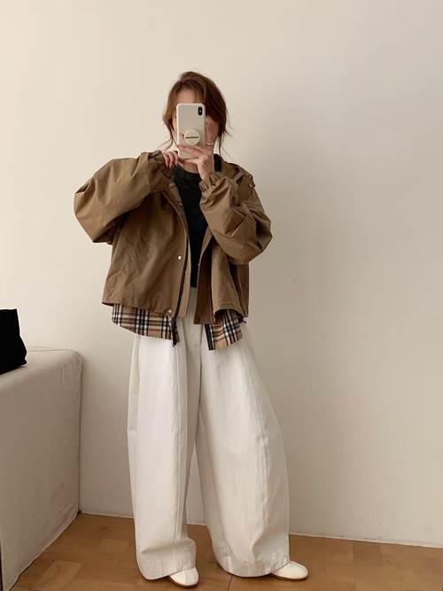 FUJIA STYLE新款时尚百搭简约气质休闲假两件外套F21098主图