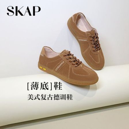 SKAP圣伽步女鞋2025秋季百搭薄底德训鞋美式轻便女休闲鞋AJG02CM5