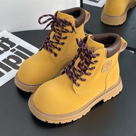 KAISER/凯撒厚底内增高马丁靴工装鞋户外潮靴大黄靴女短靴KS6102