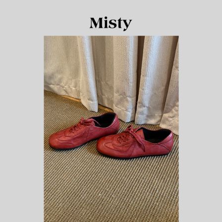 Misty雾屿女鞋|34-40码|1cm|2025新款水洗百搭休闲系带单鞋女