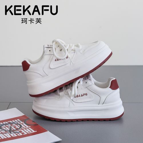 KEKAFU/珂卡芙2025秋季新款厚底增高小白鞋时尚百搭休闲板鞋女款主图
