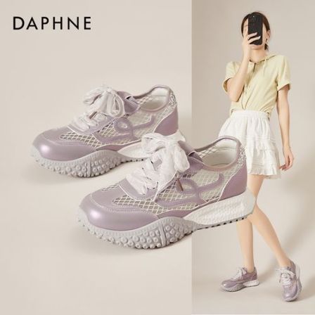 Daphne/达芙妮夏季透气网面德训鞋2025年女系带轻便百搭休闲女鞋