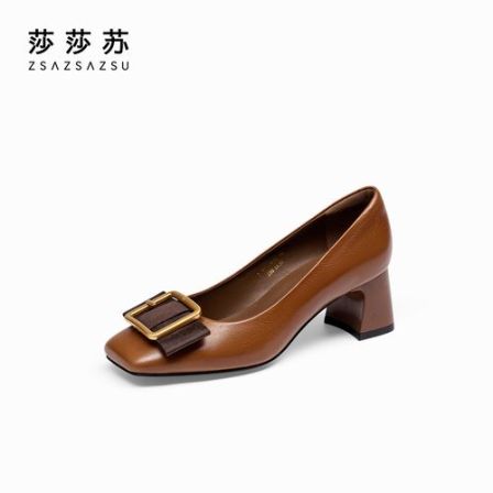 【安娜公主】莎莎苏雅丹风通勤方头粗跟女款单鞋高跟鞋ZA54513-11