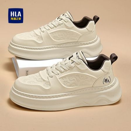 HLA/海澜之家男鞋秋季新款时尚百搭休闲板鞋爆款低帮厚底增高潮鞋