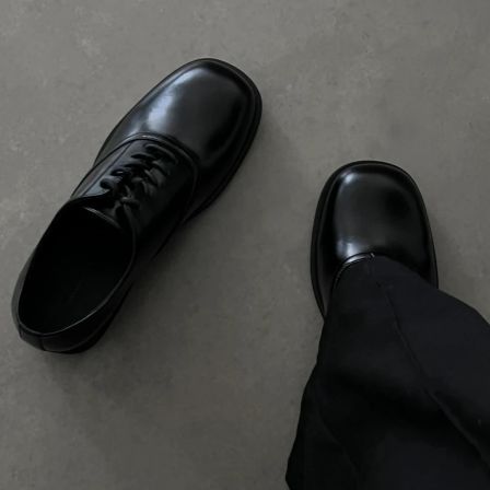 方头德比鞋男款厚底增高冬季商务正装英伦休闲乐福鞋情侣通勤皮鞋