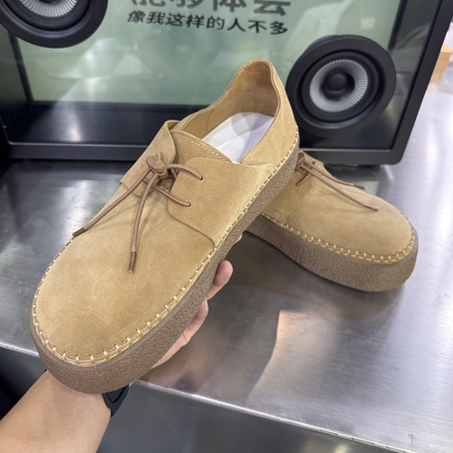 复古反绒百搭圆头勃肯真皮软底厚底舒适松紧带一脚蹬休闲懒人鞋主图