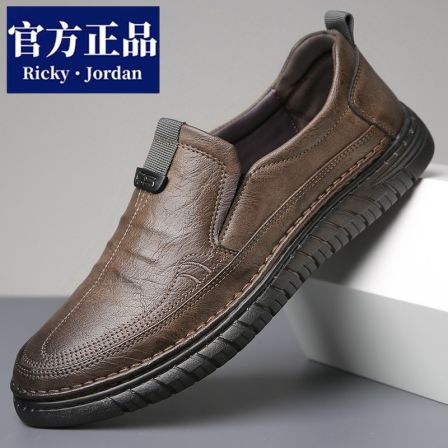 Ricky Jordan/里奇·乔丹皮鞋男秋冬新款加绒保暖休闲鞋男士皮鞋