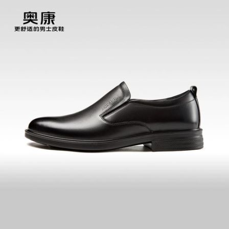 2024春秋季新款商务休闲德比鞋男真皮舒适一脚蹬单鞋