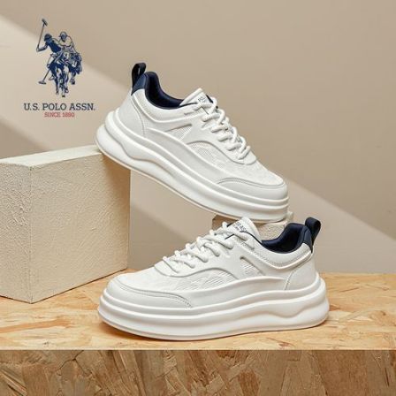 U.S. POLO ASSN.男鞋复古秋季低帮时尚百搭厚底增高运动休闲板鞋