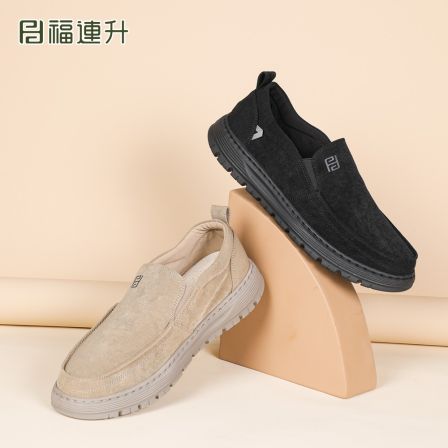 福连升早秋款超轻小布鞋男鞋一脚蹬超柔透气不累脚休闲老北京布鞋