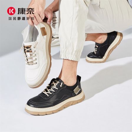 Kangnai/康奈新品时尚百搭舒适耐磨真皮休闲皮鞋15243133