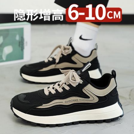 厚底隐形内增高10cm男鞋2025新款网面阿甘潮鞋运动休闲爆款老爹鞋