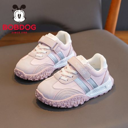 巴布豆女童鞋子阿甘鞋运动鞋网面透气2025新款春秋儿童休闲鞋男童