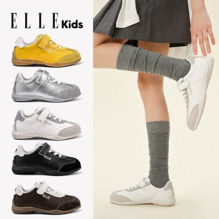 ELLE KIDS童鞋儿童运动鞋秋季新款女童魔术贴软底透气男童德训鞋