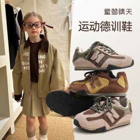 童梦晴天儿童德训鞋秋季新款女童爆款运动鞋魔术贴软底休闲鞋户外