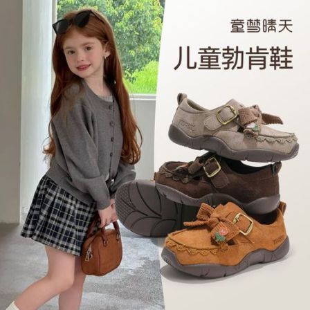 童梦晴天【勃肯】儿童鞋子2025秋季新款儿童软底女童外穿韩版皮鞋
