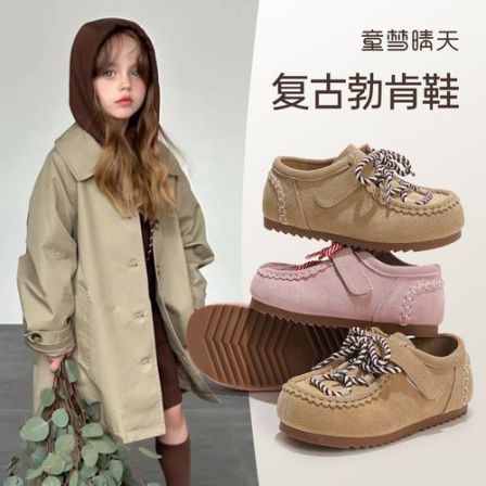 童梦晴天儿童勃肯鞋女童鞋子秋季新款宝宝豆豆鞋浅口防滑百搭女孩