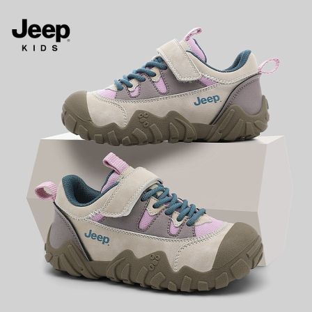 Jeep儿童鞋子女童户外登山鞋秋季新款防滑运动鞋百搭男童休闲鞋子