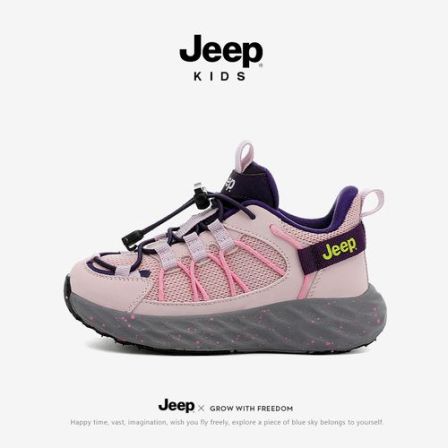 jeep女童鞋子春秋2025新款秋季户外学生跑步鞋软底儿童运动鞋男童