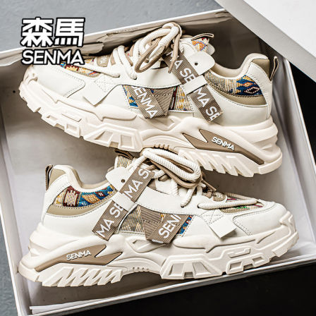 SENMA/森马男鞋夏季透气休闲跑步运动鞋高级感老爹鞋厚底增高潮鞋
