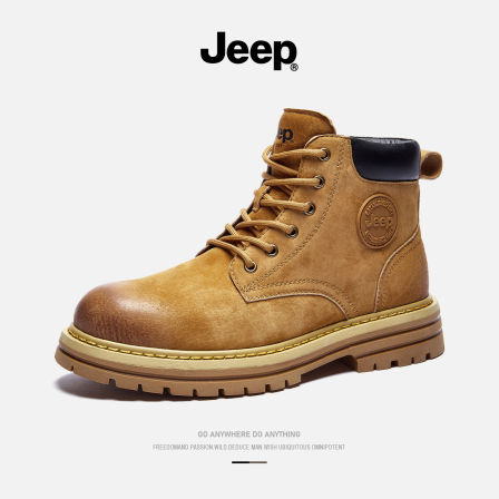JEEP吉普真皮马丁靴男2025秋季新款时尚潮流防滑耐磨户外工装鞋子