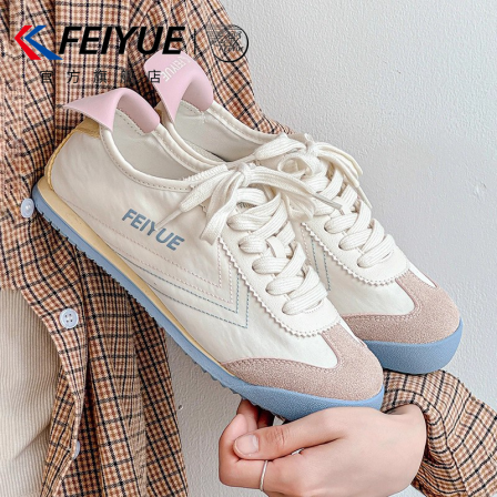 feiyue/飞跃小白鞋女款2025夏秋新款爆款休闲百搭轻便透气德训鞋