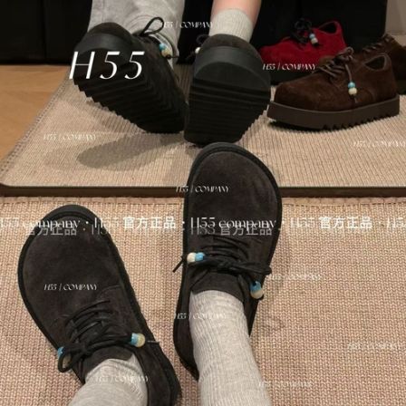 黑曜石-牛津游牧风大头米奇勃肯鞋4cm 10-2833【N】