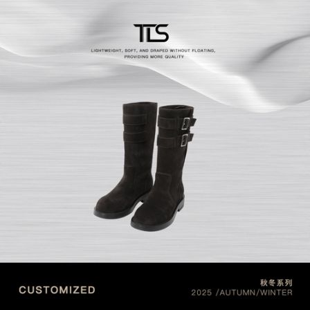 TT【马丁靴】牛反绒羊皮英伦骑士风轻奢真皮厚底中筒鞋TT-X5007