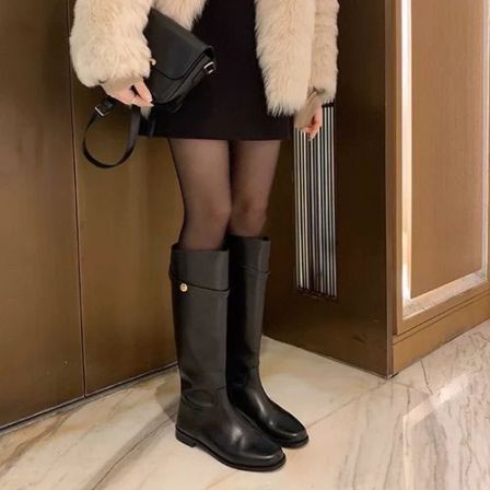 郑郑定制#2025新款小个子西部靴子长靴内增高6cm长筒骑士靴女