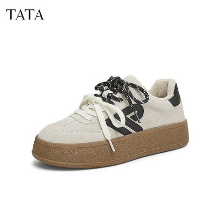 TATA他她糖心红色厚底德训鞋子复古休闲板鞋女鞋春季新款GLD02AM5