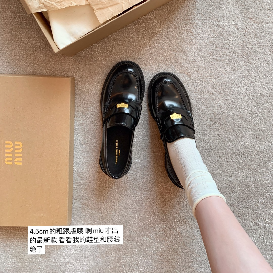 【sheii苏茵茵】miu式玩家~阿miu金币厚底粗跟懒人乐福鞋女E4308022主图