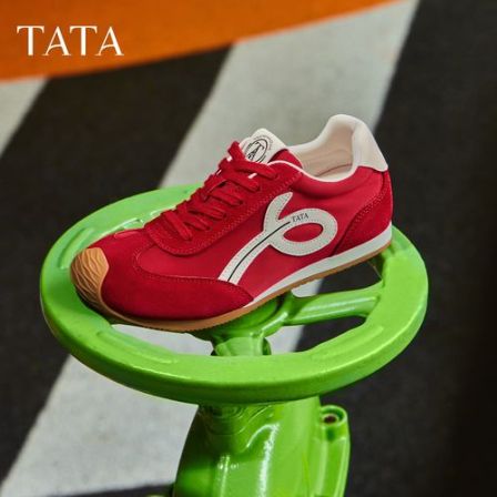 【琥珀流光】TATA他她2025秋新款复古拼色阿甘鞋休闲运动鞋EVN01CM5