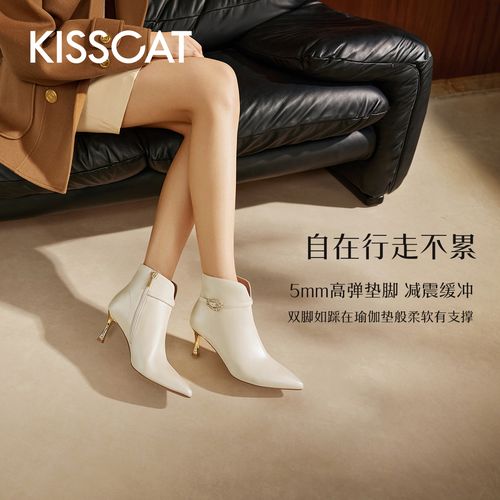 【千颂妮专享】接吻猫新款【此刻怦然】都市时装高筒时装靴KA54737-10主图