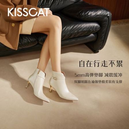 【千颂妮专享】接吻猫新款【此刻怦然】都市时装高筒时装靴KA54737-10