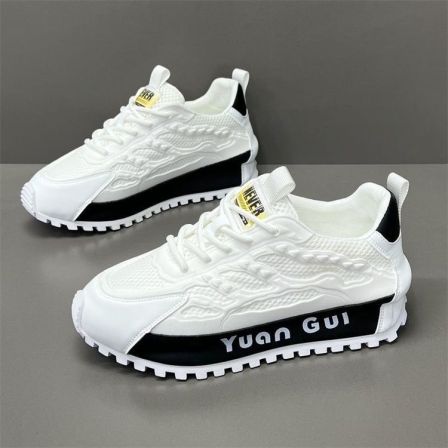 厚底增高时尚2023新款欧式阿甘鞋潮牌超厚休闲男鞋透气网面老爹鞋