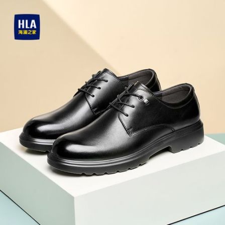 HLA/海澜之家男鞋秋季新款时尚百搭男士休闲皮鞋厚底耐磨德比鞋