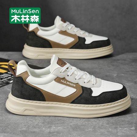 木林森男鞋2025秋季新款时尚休闲鞋舒适厚底增高运动百搭男士板鞋