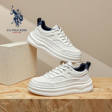 U.S. POLO ASSN.男鞋复古秋季低帮时尚百搭厚底增高运动休闲板鞋