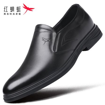 红蜻蜓新款男士真皮软底乐福鞋皮鞋休闲秋季头层牛皮百搭防滑中年