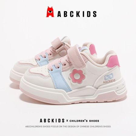 Abckids板鞋2025秋季新款女童鞋子百搭小白鞋正品耐磨运动休闲鞋