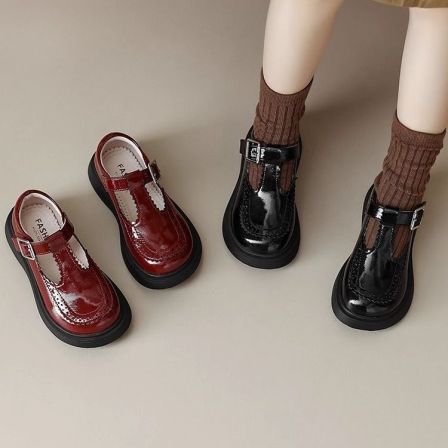 英国next road女童真皮鞋子公主单鞋小学生春秋新款礼服表演皮鞋