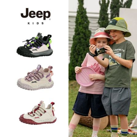 Jeep童鞋户外秋季网面儿童鞋6-12岁男童运动潮鞋女童休闲韩系鞋