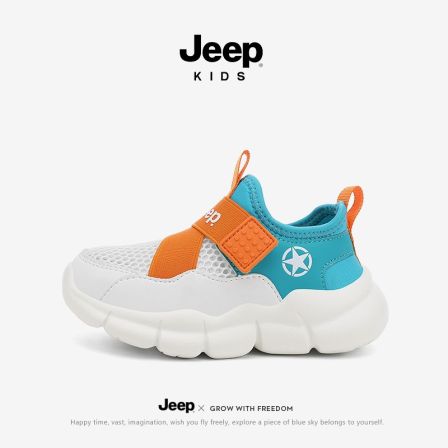jeep儿童鞋子男童运动鞋夏季单网面软底轻跑鞋一脚蹬宝宝鞋女童鞋