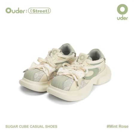 X【OUDER】春季新款厚底百搭运动休闲增高薄荷蔷薇方糖鞋