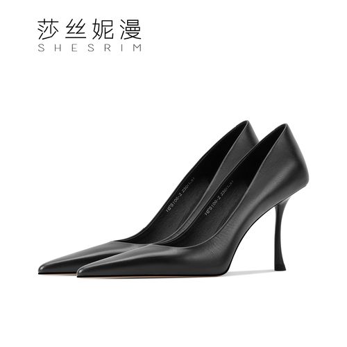 2025年秋季新款轻奢尖头设计气质高跟鞋细跟女单鞋时尚百搭黑色主图