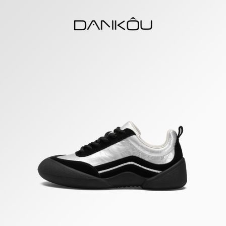 DANKOU丹蔻 裂纹手抓牛皮包头防水时尚休闲女鞋