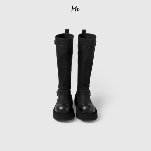 ME【磨砂真皮厚底高筒靴】重磅牛反绒增高百搭时尚休闲鞋子MESA1562主图